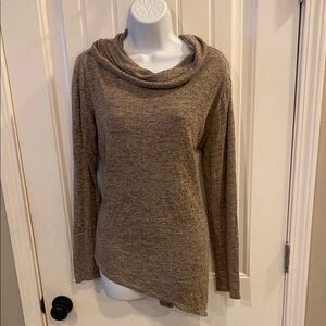 🔥5/$20🔥 Maurices Tan Cowl Neck Sweater with Asymmetrical Hem